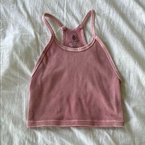 FP Movement by Free People Happiness Runs Pink Ribbed Tank